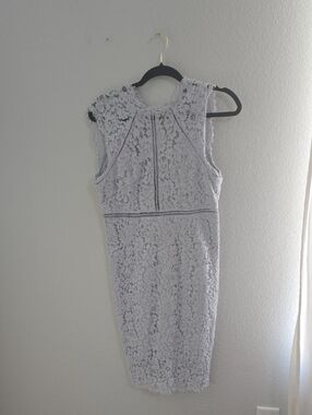 Bardot Light Blue Lace Midi Sheath Dress